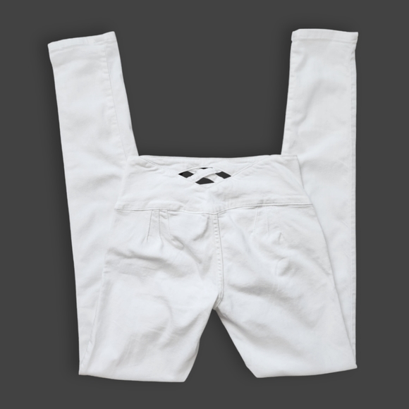White Pocketless Jeans, Women's 3 - Picture 1 of 9
